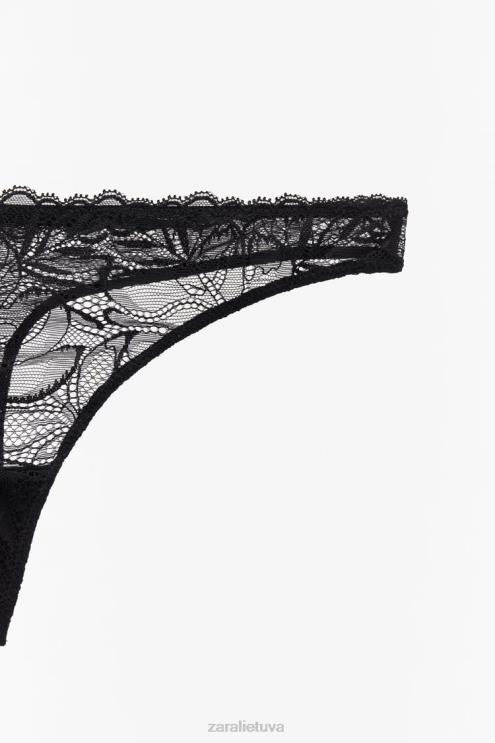 moterys Zara nėrinių juostos juodas apranga 4N488827