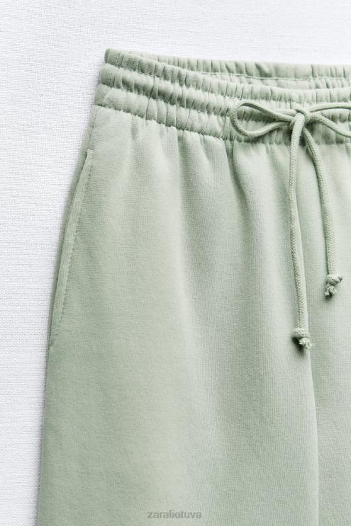 moterys Zara pagrindinės bėgimo kelnės jūros žalia apranga 4N488944