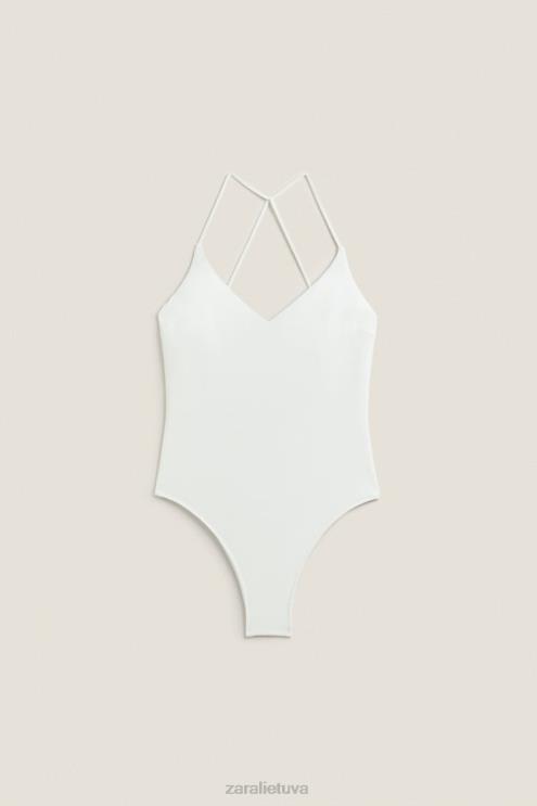 moterys Zara paprastas maudymosi kostiumėlis ekru apranga 4N4881822