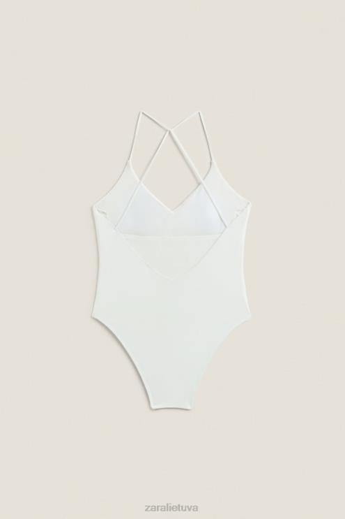 moterys Zara paprastas maudymosi kostiumėlis ekru apranga 4N4881822
