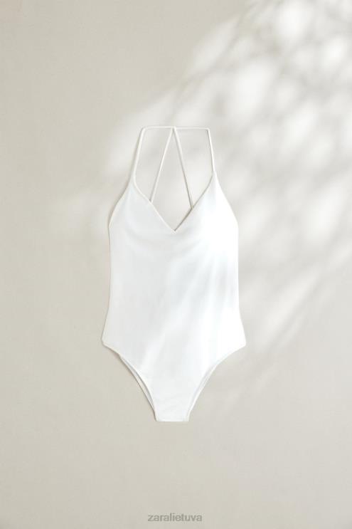 moterys Zara paprastas maudymosi kostiumėlis ekru apranga 4N4881822