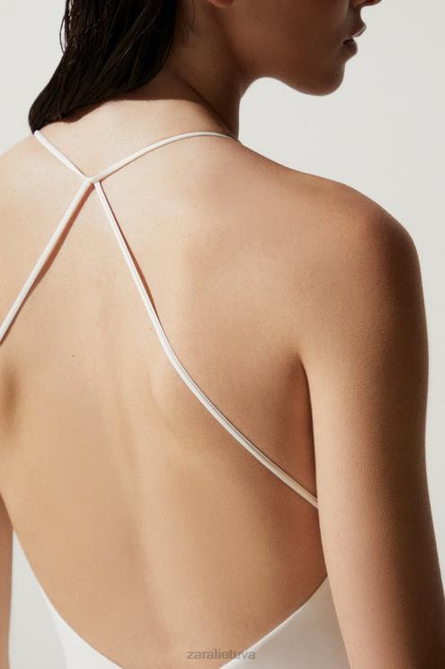 moterys Zara paprastas maudymosi kostiumėlis ekru apranga 4N4881822