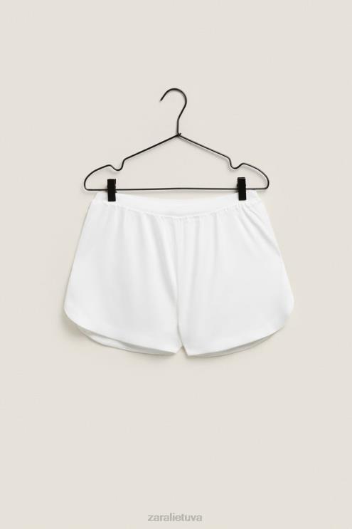 moterys Zara švelnūs šortai baltas apranga 4N4881811