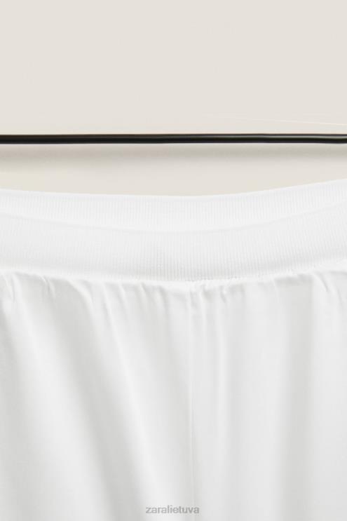 moterys Zara švelnūs šortai baltas apranga 4N4881811