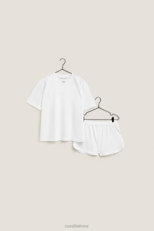 moterys Zara švelnūs šortai baltas apranga 4N4881811