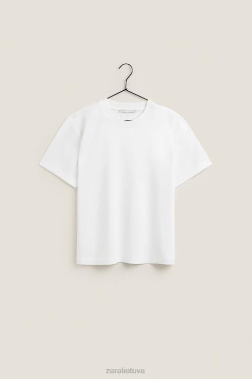 moterys Zara švelnaus prisilietimo marškinėliai baltas apranga 4N4881810