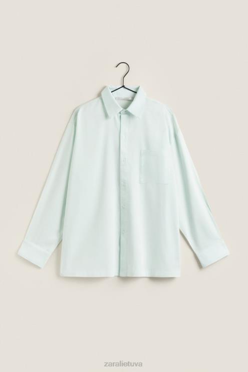 moterys Zara vienspalviai marškinėliai šviesiai žalia apranga 4N4881799