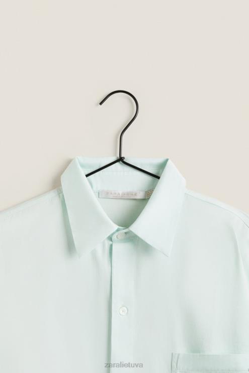 moterys Zara vienspalviai marškinėliai šviesiai žalia apranga 4N4881799