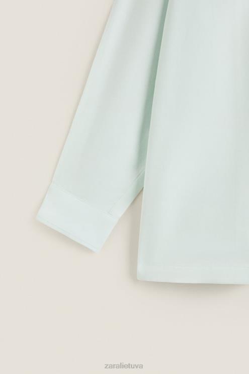 moterys Zara vienspalviai marškinėliai šviesiai žalia apranga 4N4881799