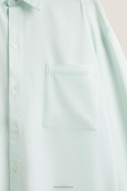 moterys Zara vienspalviai marškinėliai šviesiai žalia apranga 4N4881799