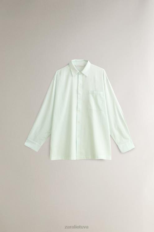 moterys Zara vienspalviai marškinėliai šviesiai žalia apranga 4N4881799