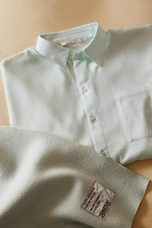 moterys Zara vienspalviai marškinėliai šviesiai žalia apranga 4N4881799