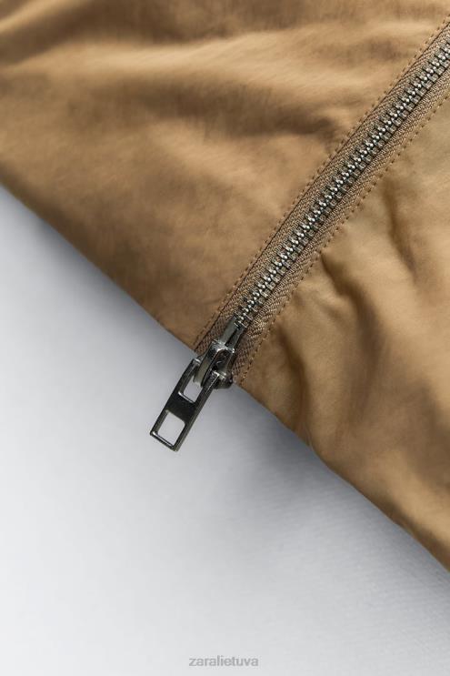 moterys Zara mini bomber suknelė alyvuogių žalia apranga 4N488242