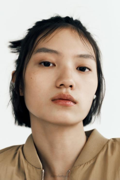 moterys Zara mini bomber suknelė alyvuogių žalia apranga 4N488242