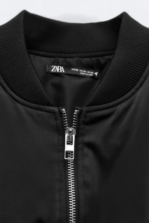 moterys Zara mini bomber suknelė juodas apranga 4N488241