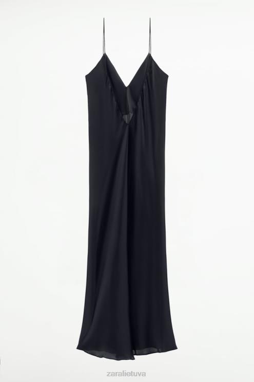 moterys Zara slysta suknele juodas apranga 4N488833