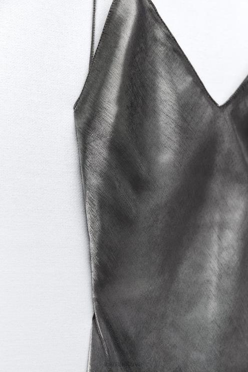 moterys Zara suknele su folija sidabras apranga 4N488933