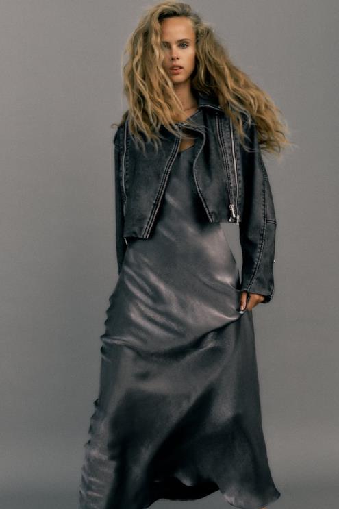 moterys Zara suknele su folija sidabras apranga 4N488933