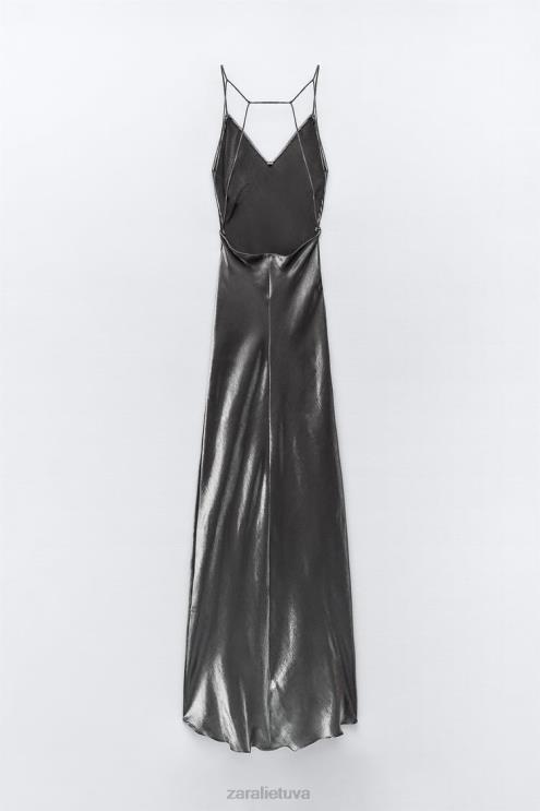 moterys Zara suknele su folija sidabras apranga 4N488933