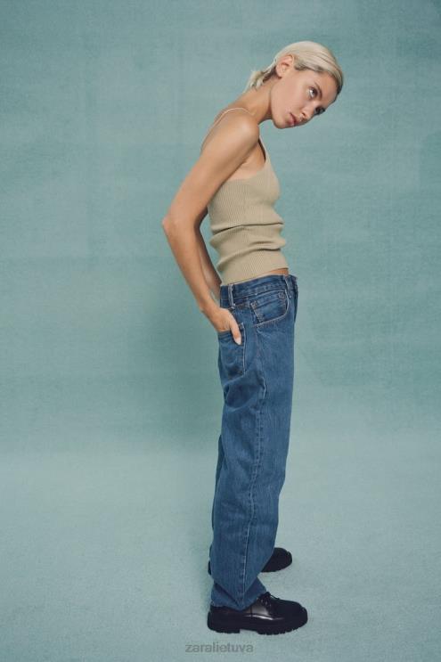 moterys Zara briaunotas trikotažinis apynasris alyvuogių žalia apranga 4N488476