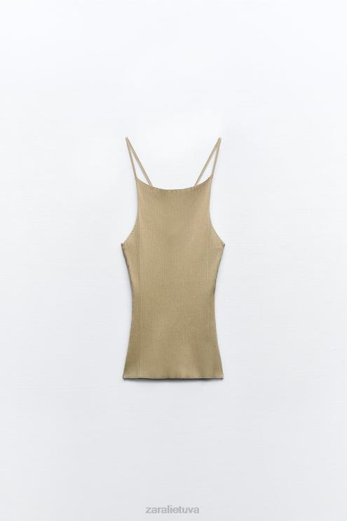 moterys Zara briaunotas trikotažinis apynasris alyvuogių žalia apranga 4N488476