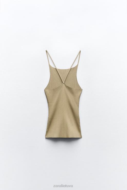 moterys Zara briaunotas trikotažinis apynasris alyvuogių žalia apranga 4N488476