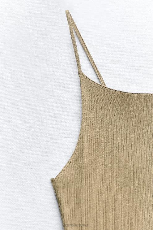 moterys Zara briaunotas trikotažinis apynasris alyvuogių žalia apranga 4N488476