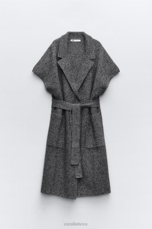 moterys Zara dėmėta 100% vilnos liemenė pilkas marlas apranga 4N488481