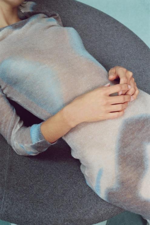 moterys Zara megzta kaklaraištis dažų suknelė įvairiaspalvis apranga 4N488477