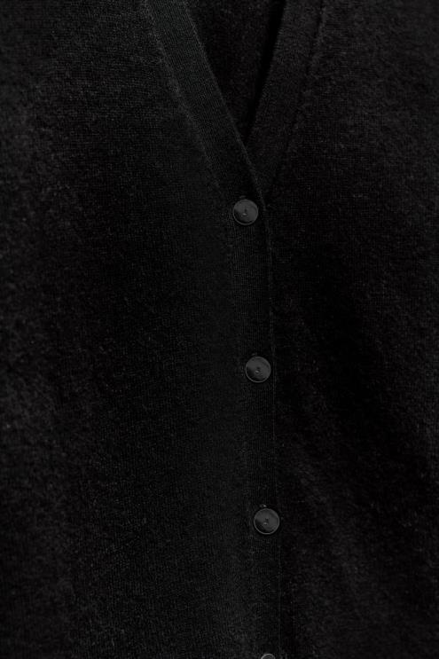 moterys Zara 100% vilnos megztas polo megztinis juodas apranga 4N488268