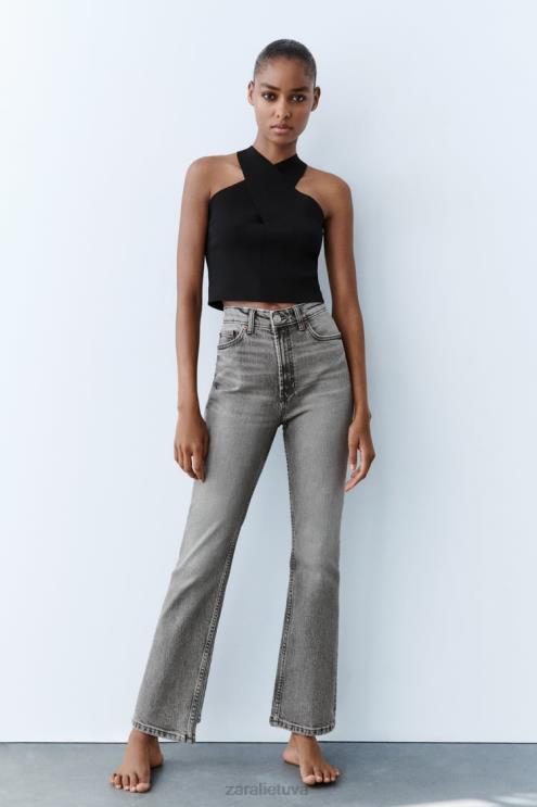 moterys Zara apvyniokite megztą apynasrią viršų juodas apranga 4N488276