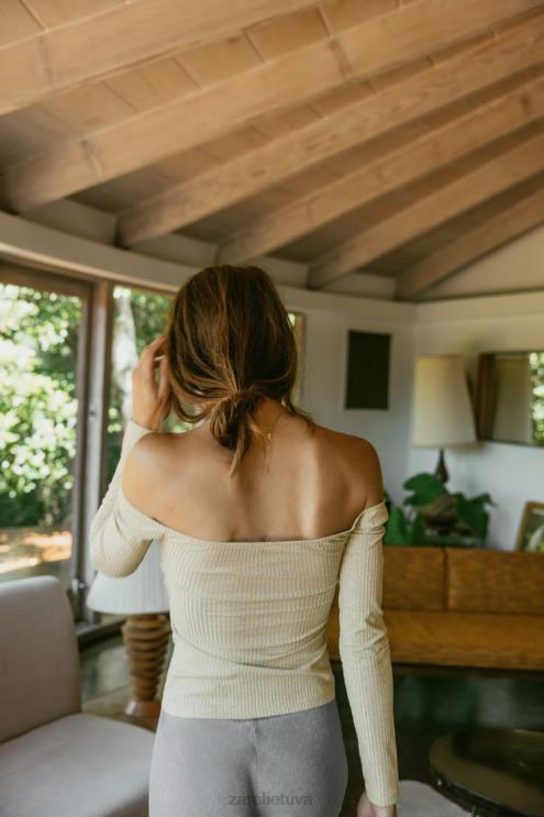 moterys Zara bando viršus su metaliniais siūlais auksinis apranga 4N488248