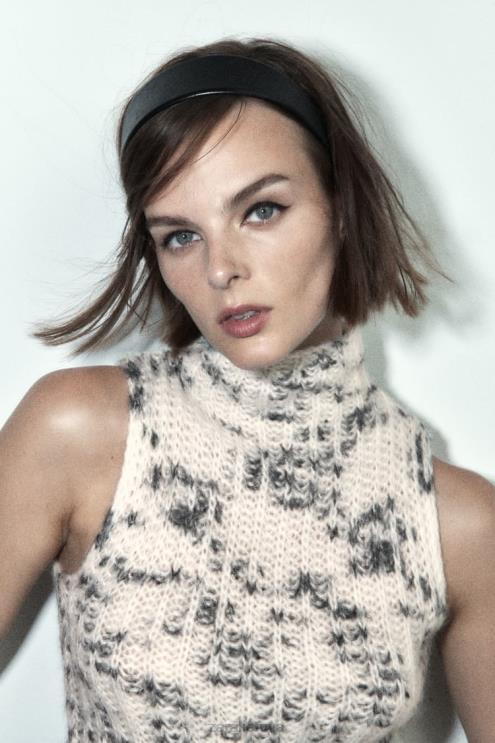 moterys Zara ūdomis mišraus trikotažo viršus tik vienas apranga 4N488261