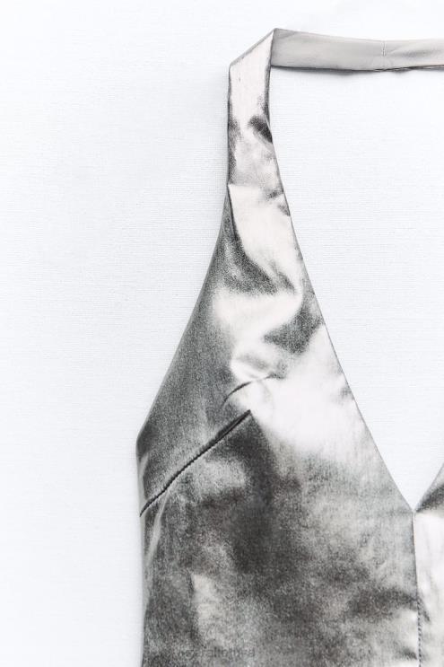 moterys Zara folijos apynasris viršus plieno apranga 4N488266