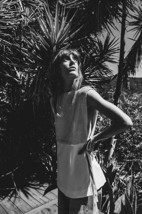 moterys Zara kontrastingos folijos liemenė ekru apranga 4N488252