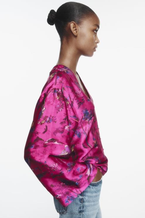 moterys Zara marginti kimono marškinėliai įvairiaspalvis apranga 4N488275