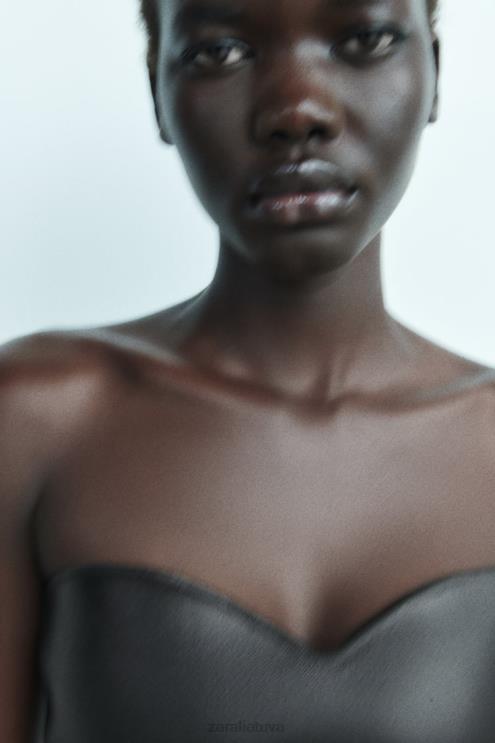 moterys Zara megztas krūtinkaulis juodas apranga 4N488267