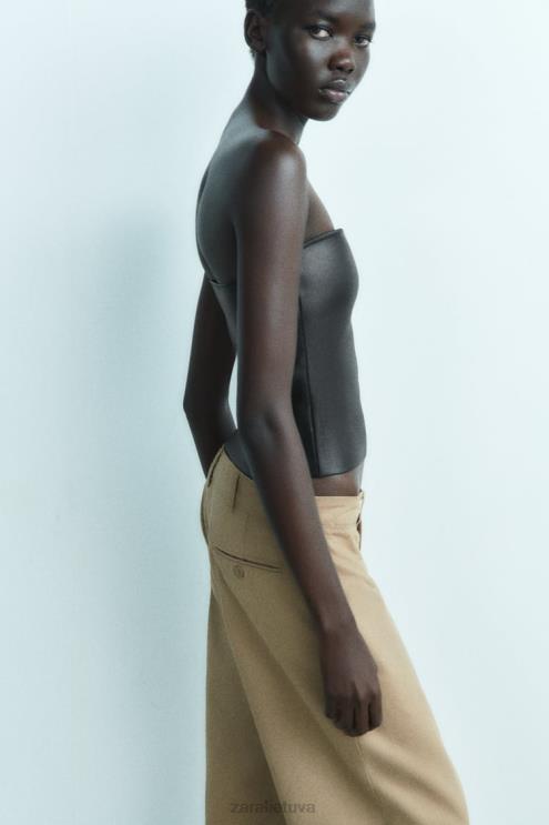 moterys Zara megztas krūtinkaulis juodas apranga 4N488267