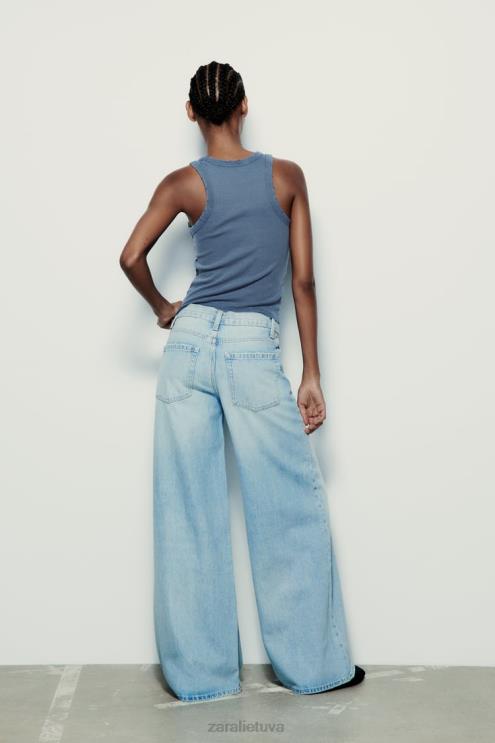 moterys Zara nuplautas briaunotas bako viršus mėlyna apranga 4N488274