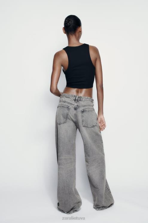 moterys Zara pagrindinis briaunos viršus juodas apranga 4N488273