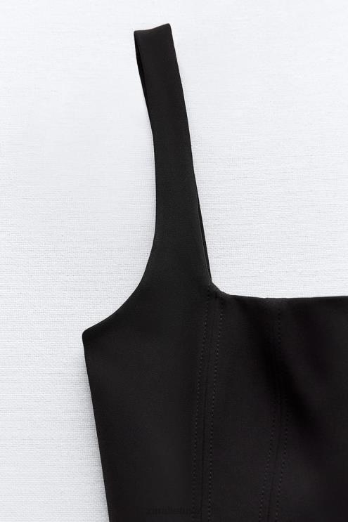 moterys Zara tamprus viršus juodas apranga 4N488263