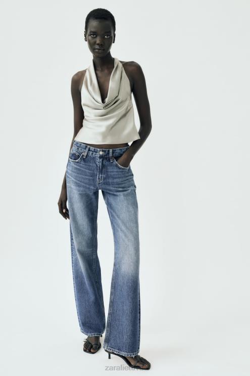 moterys Zara viršus su satino efektu minkštas auksas apranga 4N488284