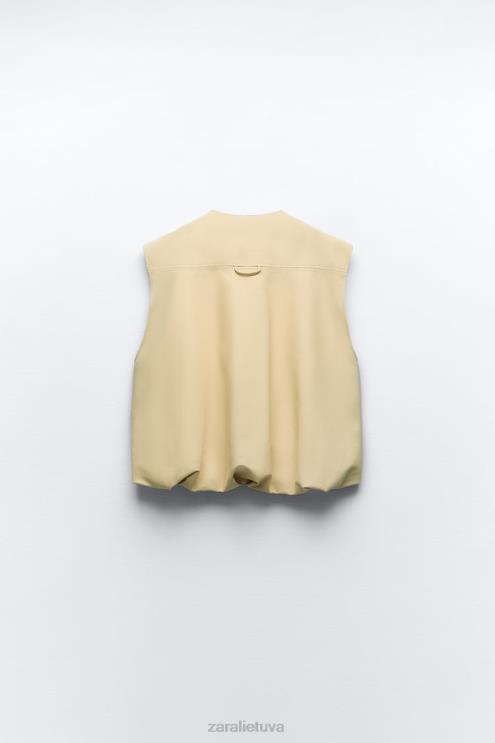 moterys Zara medvilninė liemenė taupiai ruda apranga 4N488216