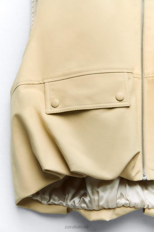 moterys Zara medvilninė liemenė taupiai ruda apranga 4N488216