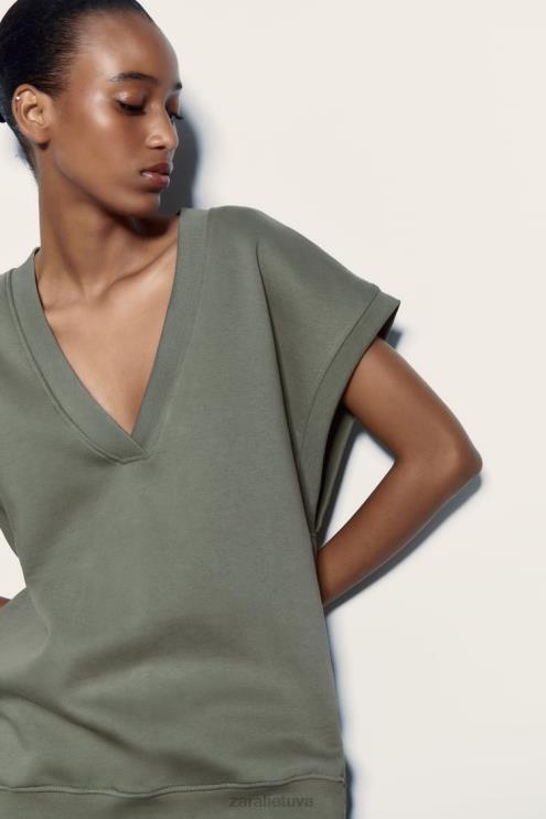 moterys Zara pliušinė liemenė chaki apranga 4N488202