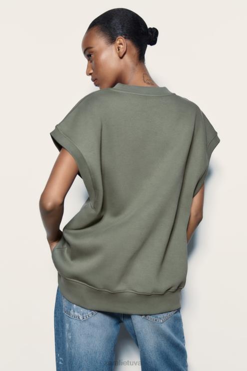 moterys Zara pliušinė liemenė chaki apranga 4N488202