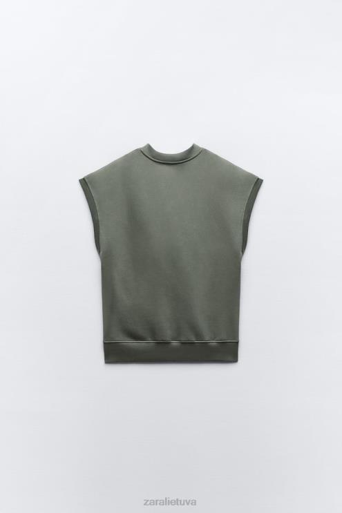 moterys Zara pliušinė liemenė chaki apranga 4N488202