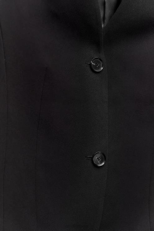 moterys Zara prisegama sagomis liemenė juodas apranga 4N488201