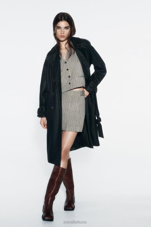 moterys Zara silkės liemenė pilkas marlas apranga 4N488218