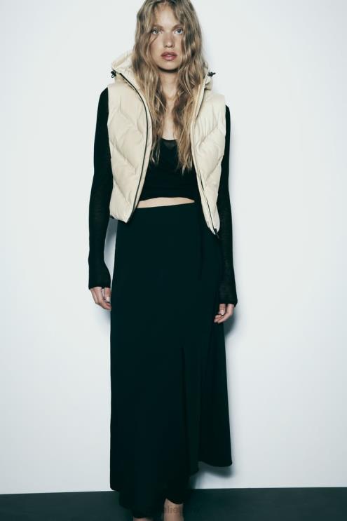 moterys Zara vandeniui atstumianti vėjo apsaugos liemenė juoda balta apranga 4N488199